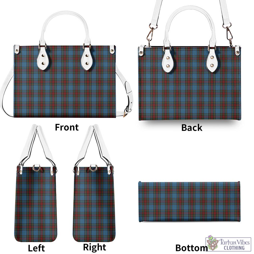 Tartan Vibes Clothing Stewart Royal Blue Tartan Luxury Leather Handbags