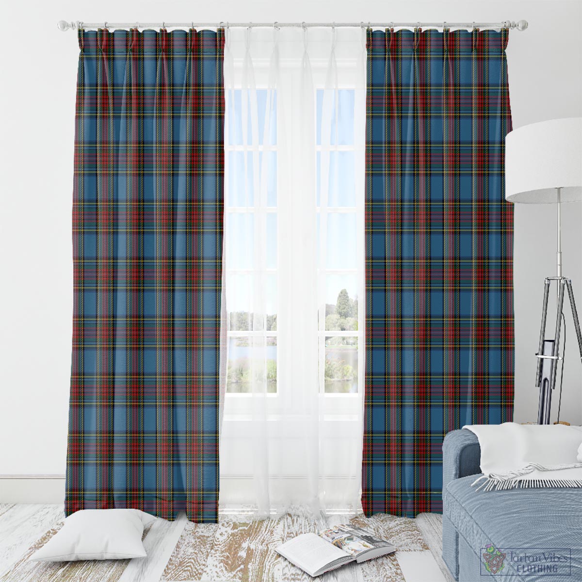 Stewart Royal Blue Tartan Window Curtain