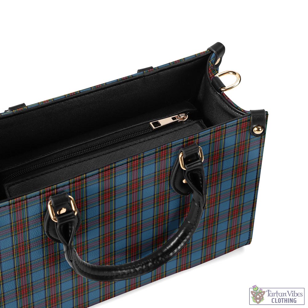 Tartan Vibes Clothing Stewart Royal Blue Tartan Luxury Leather Handbags