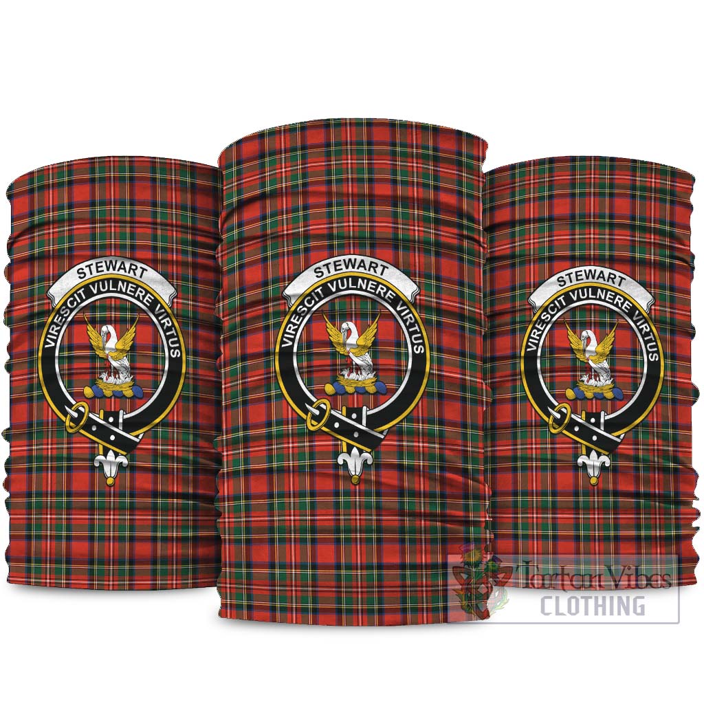 Stewart Royal Modern Tartan Neck Gaiters, Tartan Bandanas, Tartan Head Band with Family Crest