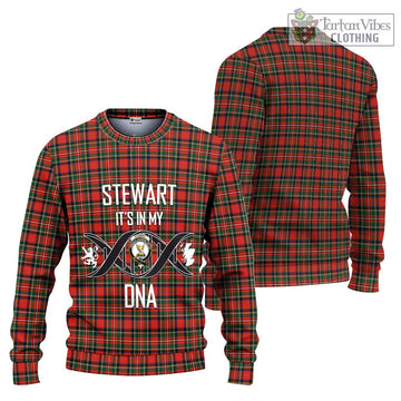 Stewart Royal Modern Tartan Ugly Sweater with Family Crest DNA In Me Style