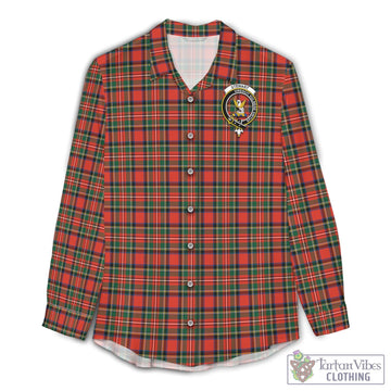 Stewart Royal Modern Tartan Women's Casual Shirt with Family Crest