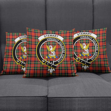 Stewart Royal Modern Tartan Pillow Cover with Family Crest