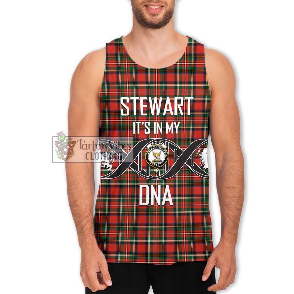 Stewart Royal Modern Tartan Men's Tank Top with Family Crest DNA In Me Style Men - Tartanvibesclothing Shop