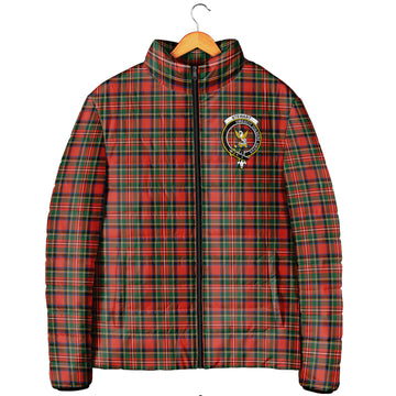 Stewart Royal Modern Tartan Padded Jacket with Family Crest