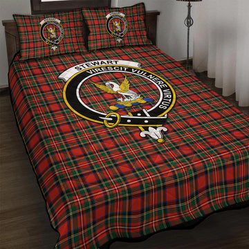 Stewart Royal Modern Tartan Quilt Bed Set with Family Crest