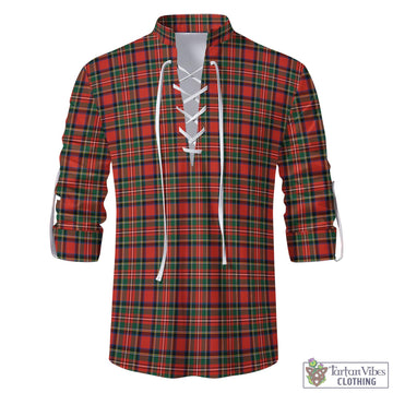 Stewart Royal Modern Tartan Men's Scottish Traditional Jacobite Ghillie Kilt Shirt