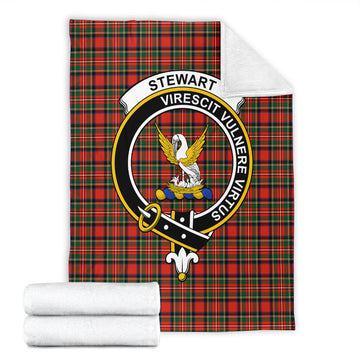 Stewart Royal Modern Tartan Blanket with Family Crest