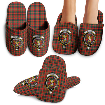 Stewart Royal Modern Tartan Home Slippers with Family Crest