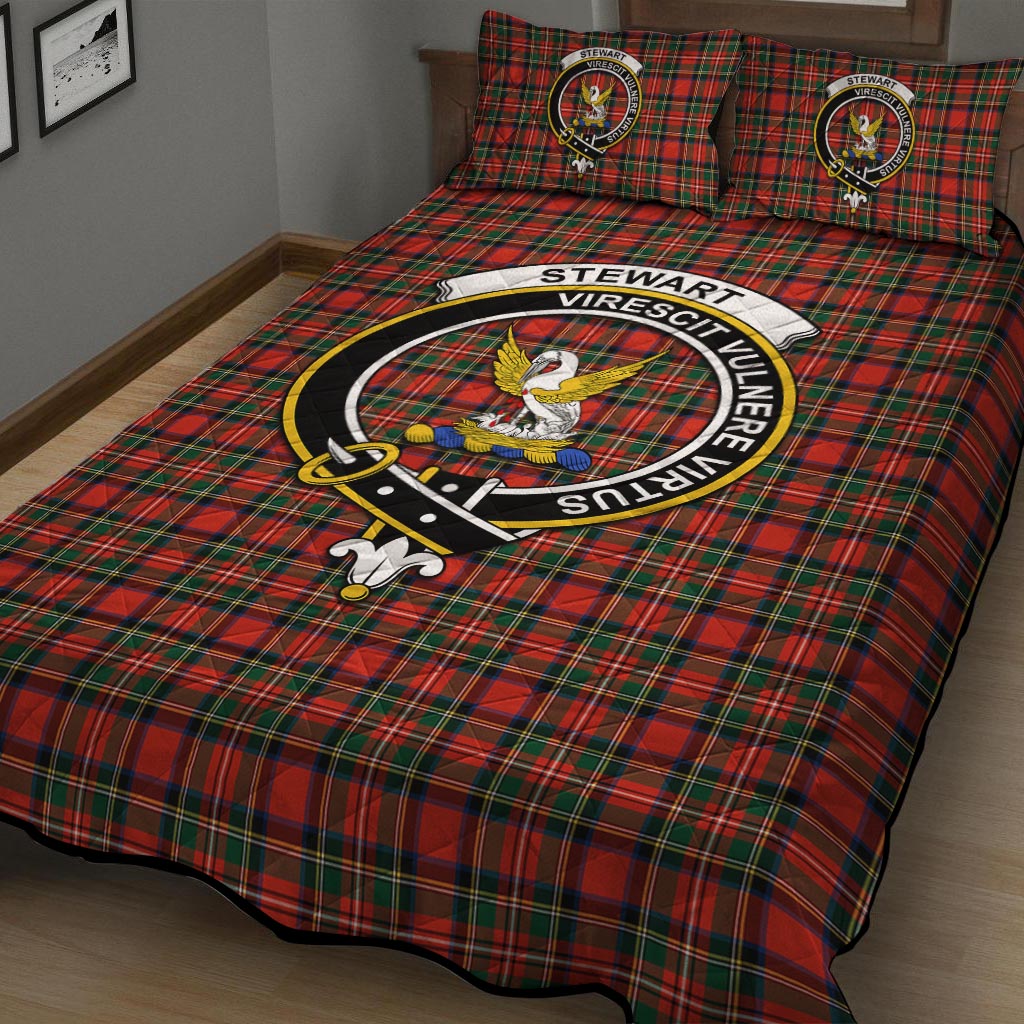 Stewart Royal Modern Tartan Quilt Bed Set with Family Crest - Tartan Vibes Clothing