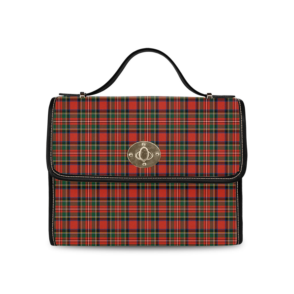 Stewart Royal Modern Tartan Leather Strap Waterproof Canvas Bag - Tartanvibesclothing