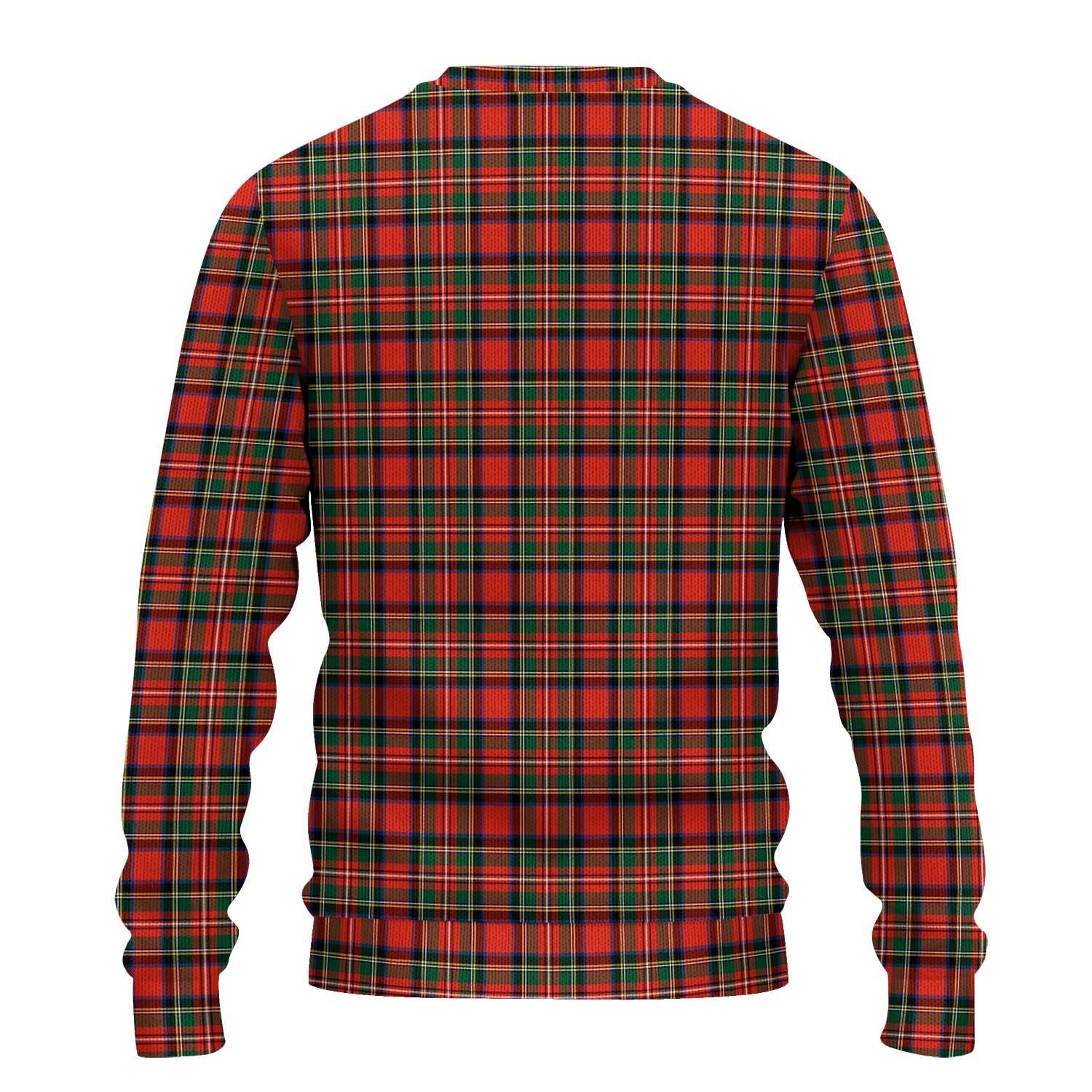 Stewart Royal Modern Tartan Knitted Sweater with Family Crest - Tartanvibesclothing