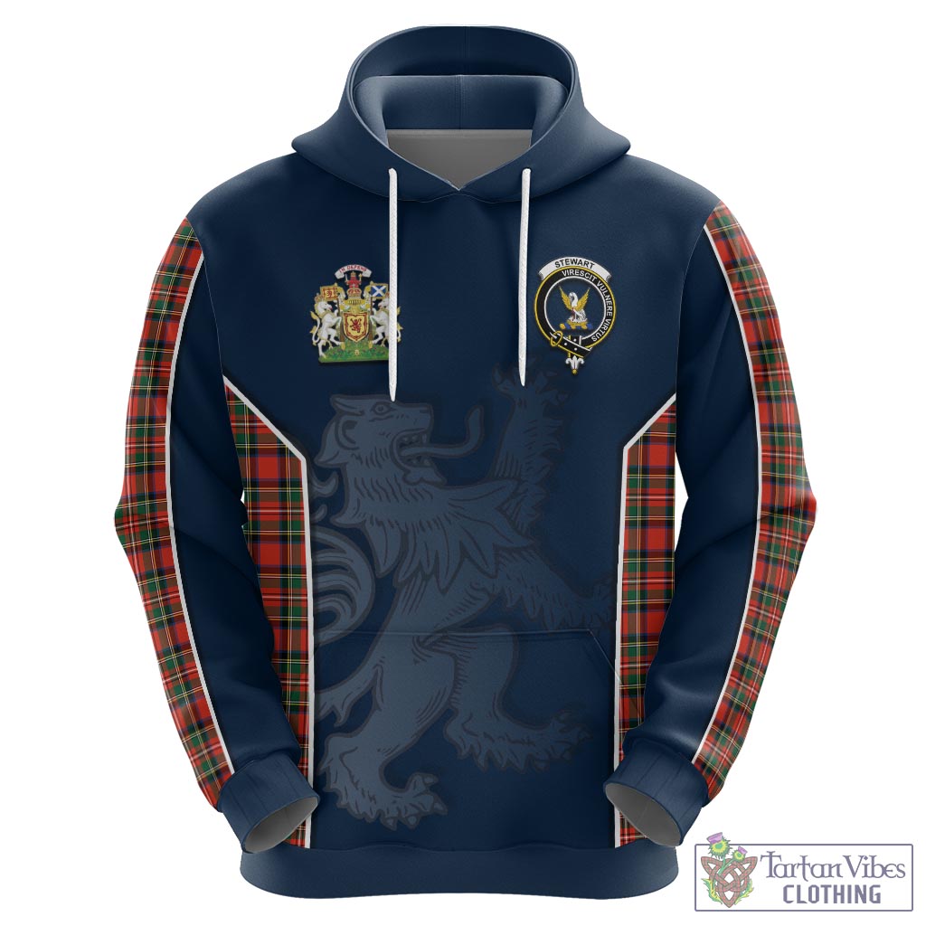 Tartan Vibes Clothing Stewart Royal Modern Tartan Hoodie with Family Crest and Lion Rampant Vibes Sport Style