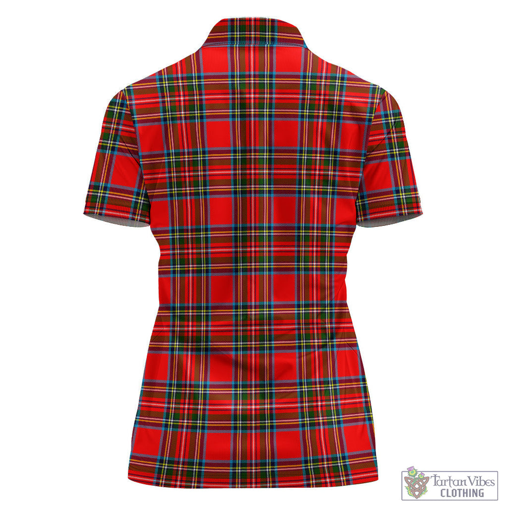 Stewart (Stuart) Tartan Polo Shirt with Family Crest For Women - Tartan Vibes Clothing