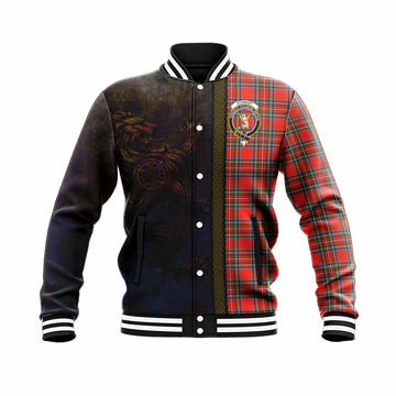 Stewart (Stuart) Tartan Family Crest Baseball Jacket Alba Gu Brath Be Brave Lion Ancient Style Unisex - Tartan Vibes Clothing