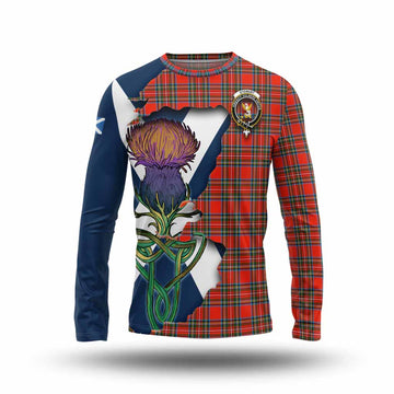 Stewart (Stuart) Tartan Family Crest Long Sleeve T-Shirt Scottish Thistle Celtic Inspired Unisex - Tartan Vibes Clothing