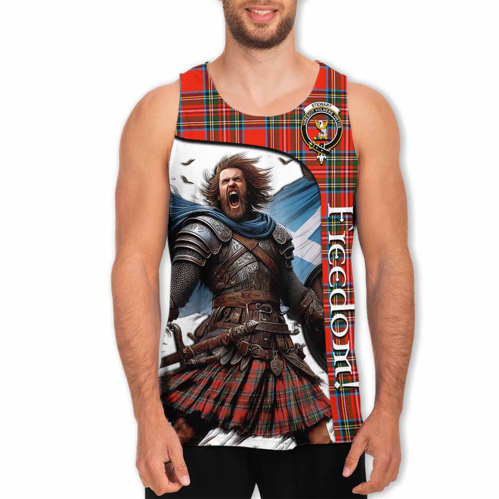 Tartan Vibes Clothing Stewart (Stuart) Crest Tartan Men's Tank Top Inspired by the Freedom of Scottish Warrior