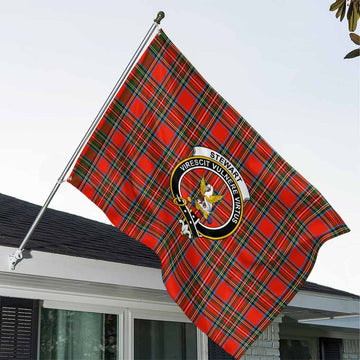 Stewart (Stuart) Tartan House Flag with Family Crest House Flag - Tartan Vibes Clothing