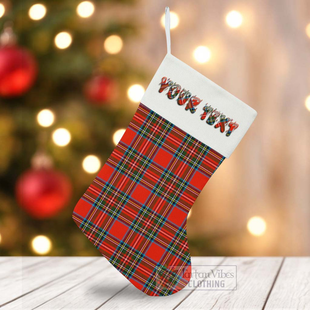 Tartan Vibes Clothing Stewart (Stuart) Tartan Christmas Stocking with Personalized Text