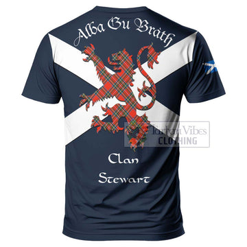 Stewart (Stuart) Tartan Lion Rampant T-Shirt Proudly Display Your Heritage with Alba Gu Brath and Clan Name