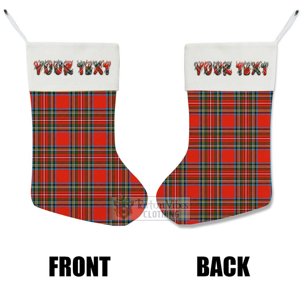 Tartan Vibes Clothing Stewart (Stuart) Tartan Christmas Stocking with Personalized Text