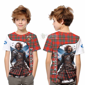 Stewart (Stuart) Crest Tartan Kid T-Shirt Inspired by the Freedom of Scottish Warrior