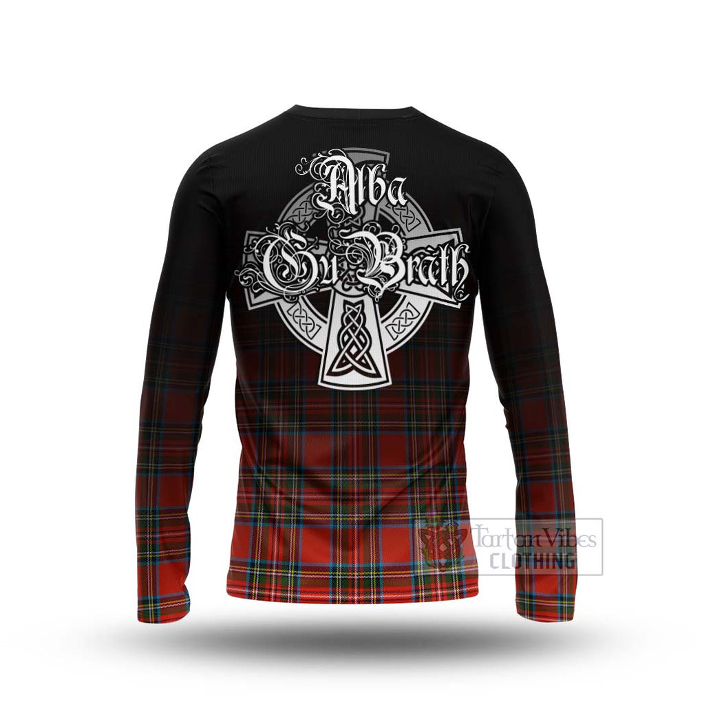 Stewart (Stuart) Tartan Long Sleeve T-Shirt Featuring Alba Gu Brath Family Crest Celtic Inspired - Tartan Vibes Clothing