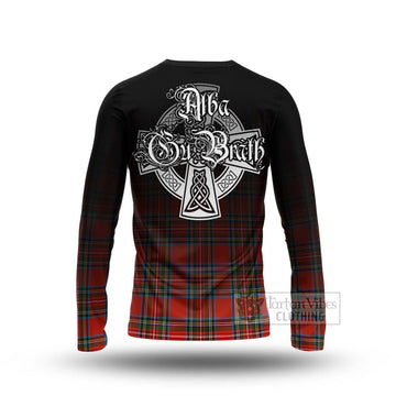 Stewart (Stuart) Tartan Long Sleeve T-Shirt Featuring Alba Gu Brath Family Crest Celtic Inspired