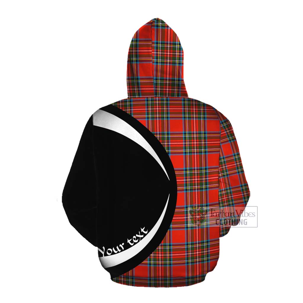 Tartan Vibes Clothing Stewart (Stuart) Tartan Cotton Hoodie with Family Crest Circle Style