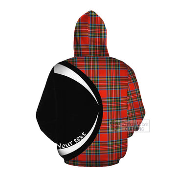 Stewart (Stuart) Tartan Cotton Hoodie with Family Crest Circle Style