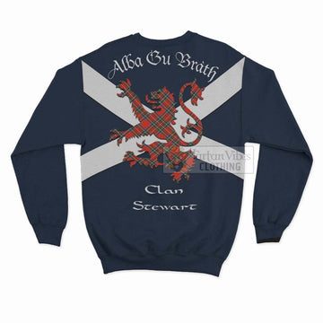 Stewart (Stuart) Tartan Lion Rampant Sweatshirt  Proudly Display Your Heritage with Alba Gu Brath and Clan Name