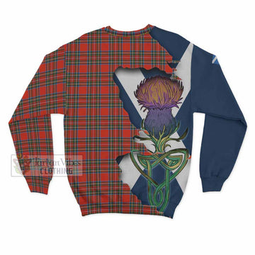 Stewart (Stuart) Tartan Family Crest Sweatshirt Scottish Thistle Celtic Inspired - Tartan Vibes Clothing