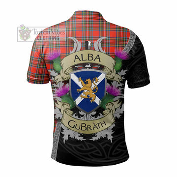 Stewart (Stuart) Tartan Family Crest Polo Shirt Lion Rampant Royal Thistle Shield Celtic Inspired - Tartan Vibes Clothing