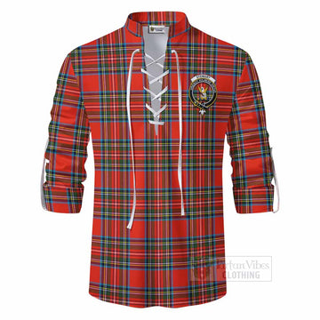 Stewart (Stuart) Tartan Ghillie Kilt Shirt with Family Crest DNA In Me Style