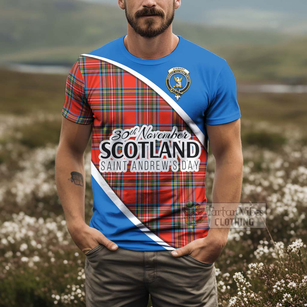 Tartan Vibes Clothing Stewart (Stuart) Family Crest Tartan T-Shirt Celebrate Saint Andrew's Day in Style