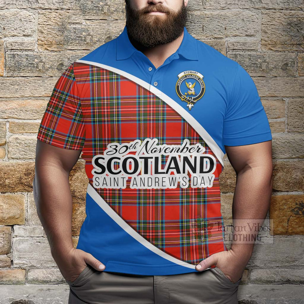 Tartan Vibes Clothing Stewart (Stuart) Family Crest Tartan Polo Shirt Celebrate Saint Andrew's Day in Style