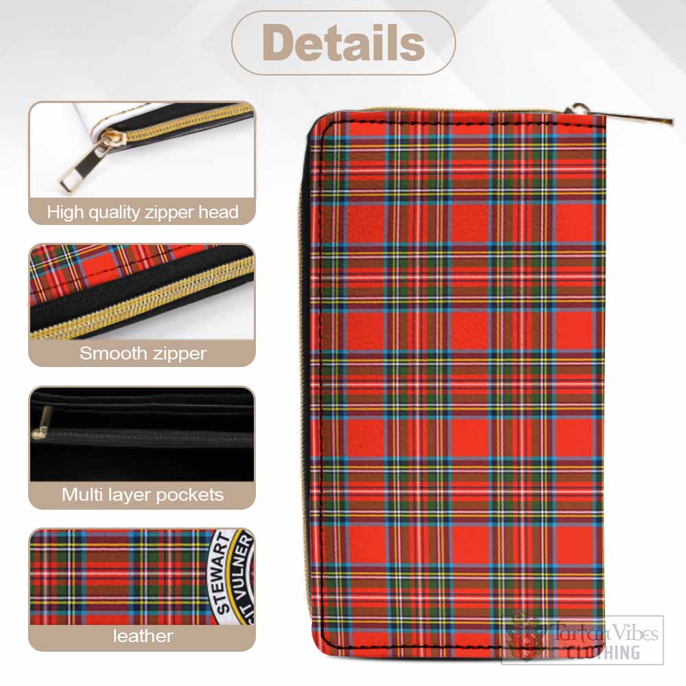 Stewart (Stuart) Tartan Women's Leather Wallet with Family Crest - Tartan Vibes Clothing