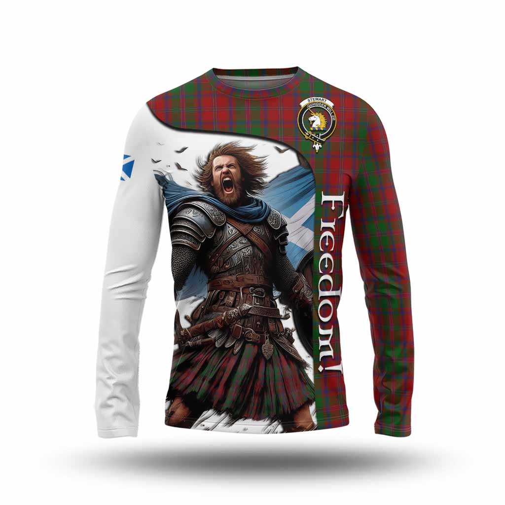 Tartan Vibes Clothing Stewart (Stuart) of Appin Crest Tartan Long Sleeve T-Shirt Inspired by the Freedom of Scottish Warrior