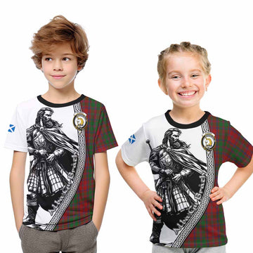 Stewart (Stuart) of Appin Tartan Clan Crest Kid T-Shirt with Highlander Warrior Celtic Style