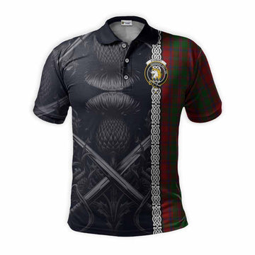 Stewart (Stuart) of Appin Tartan Polo Shirt with Family Crest Cross Sword Thistle Celtic Vibes