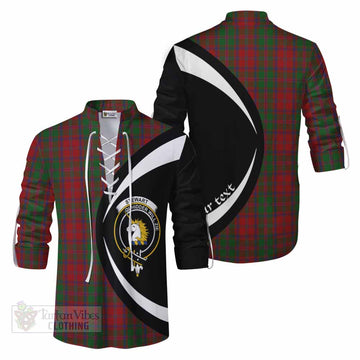 Stewart (Stuart) of Appin Tartan Ghillie Kilt Shirt with Family Crest Circle Style