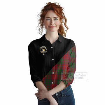 Stewart (Stuart) of Appin Tartan Women's Casual Shirt with Family Crest and Military Logo Style