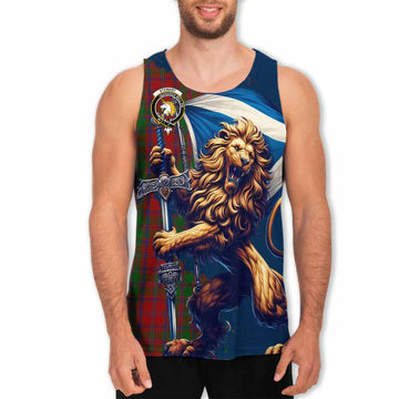 Stewart (Stuart) of Appin Tartan Family Crest Men's Tank Top with Scottish Majestic Lion