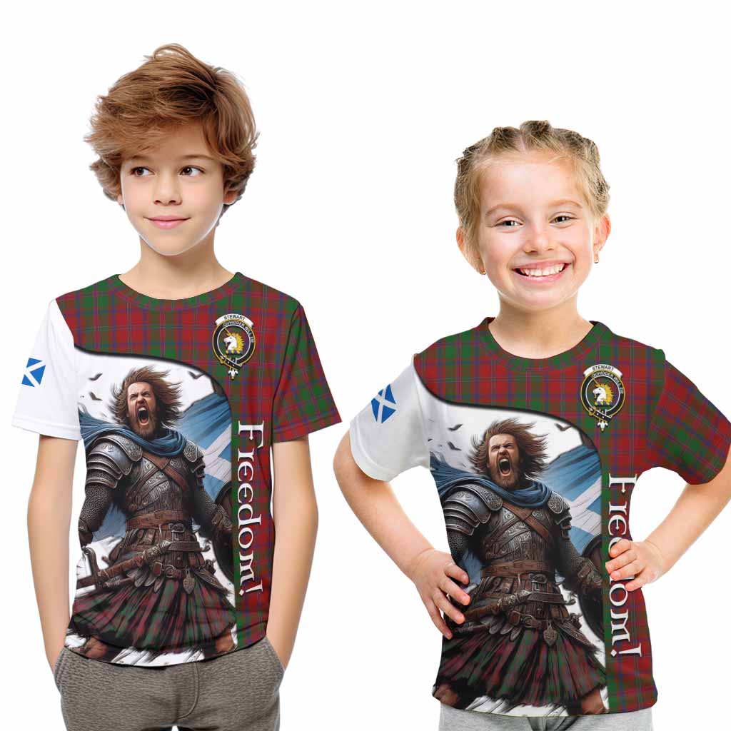 Tartan Vibes Clothing Stewart (Stuart) of Appin Crest Tartan Kid T-Shirt Inspired by the Freedom of Scottish Warrior