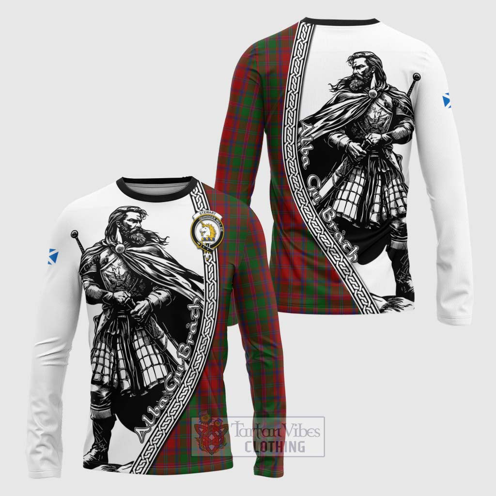 Tartan Vibes Clothing Stewart (Stuart) of Appin Tartan Clan Crest Long Sleeve T-Shirt with Highlander Warrior Celtic Style