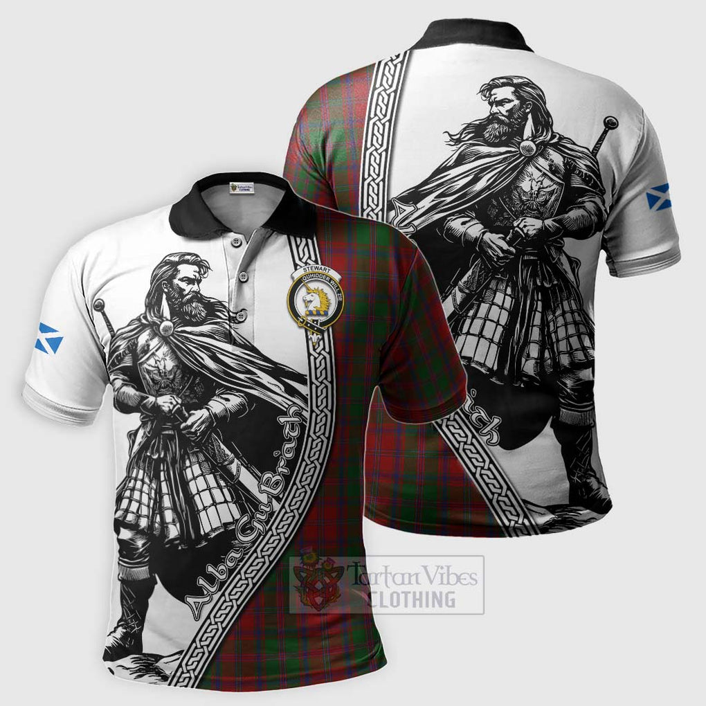 Tartan Vibes Clothing Stewart (Stuart) of Appin Tartan Clan Crest Polo Shirt with Highlander Warrior Celtic Style