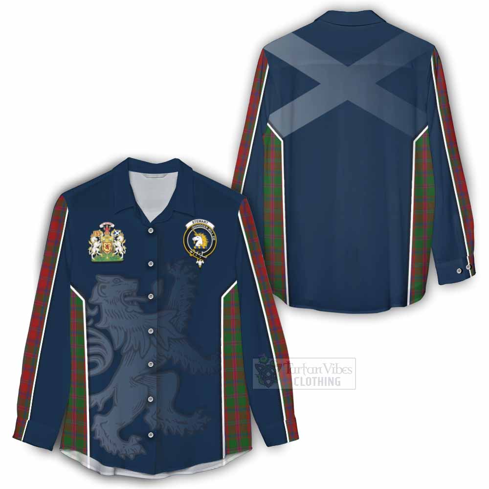 Tartan Vibes Clothing Stewart (Stuart) of Appin Tartan Women's Casual Shirt with Family Crest and Lion Rampant Vibes Sport Style