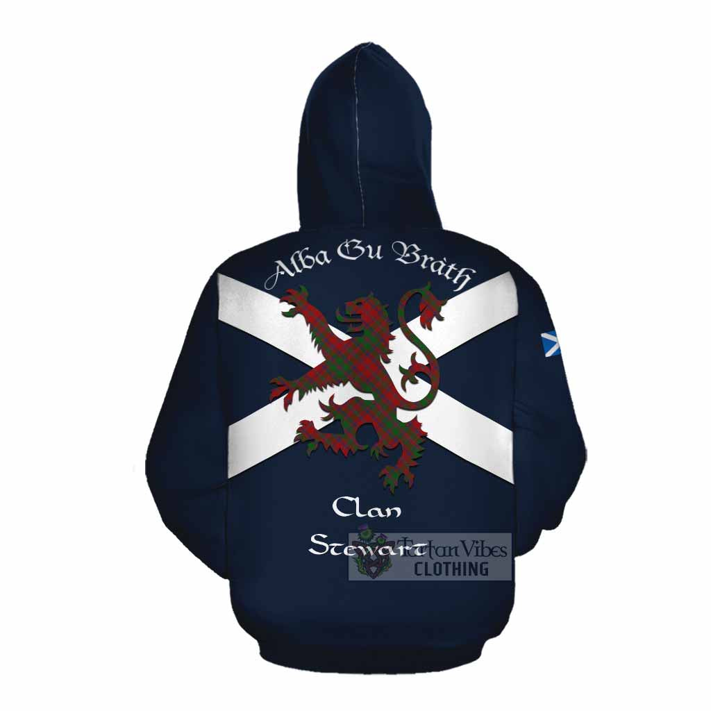 Tartan Vibes Clothing Stewart (Stuart) of Appin Tartan Lion Rampant Cotton Hoodie Proudly Display Your Heritage with Alba Gu Brath and Clan Name