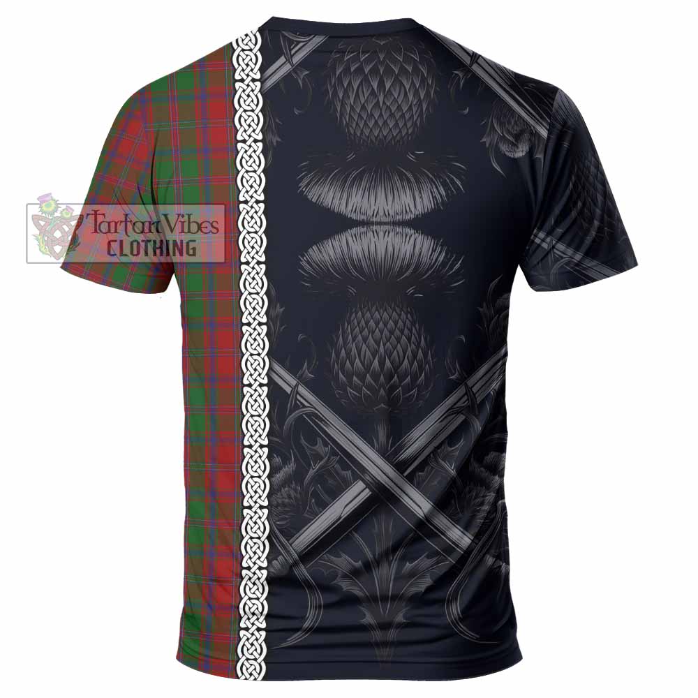 Tartan Vibes Clothing Stewart (Stuart) of Appin Tartan T-Shirt with Family Crest Cross Sword Thistle Celtic Vibes