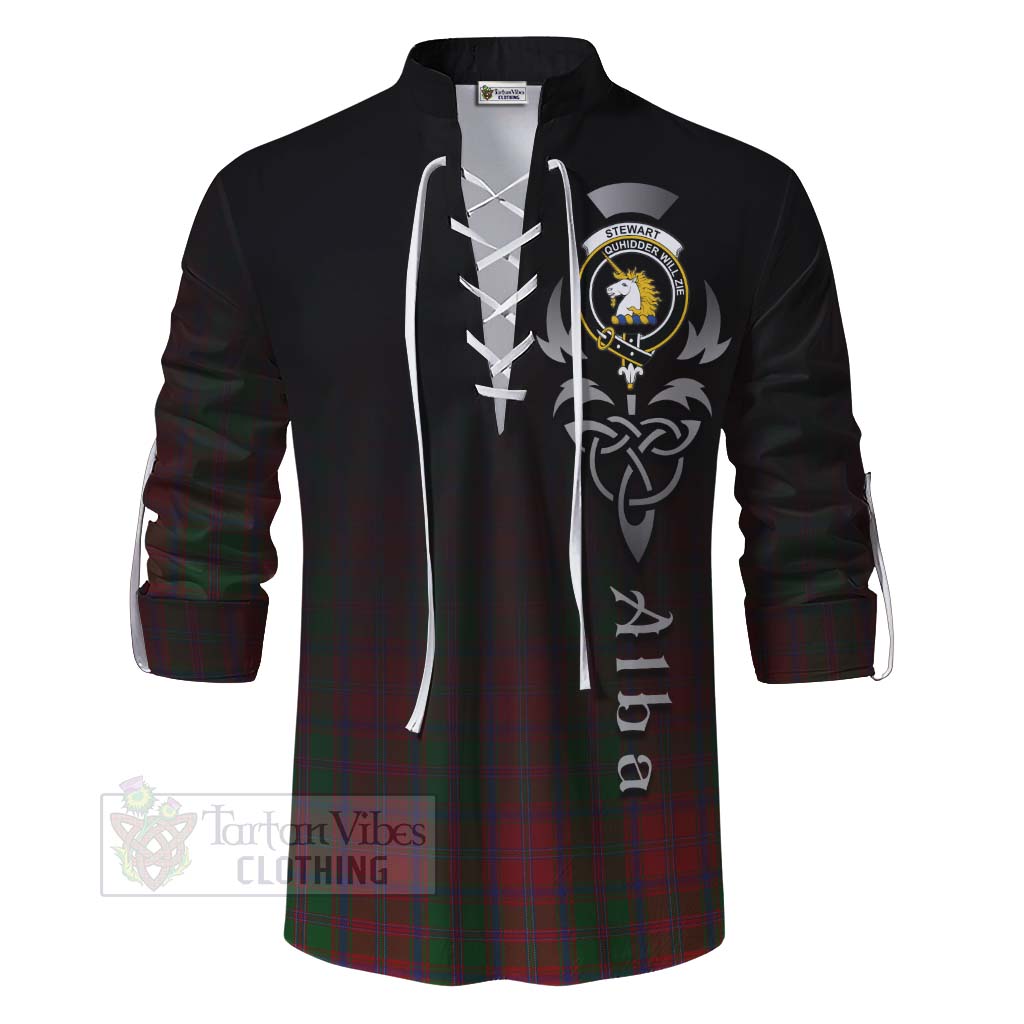 Tartan Vibes Clothing Stewart (Stuart) of Appin Tartan Ghillie Kilt Shirt Featuring Alba Gu Brath Family Crest Celtic Inspired